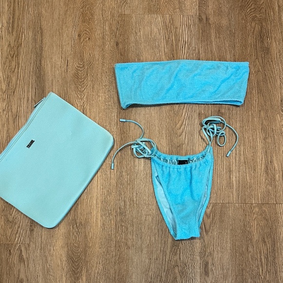 triangl swimwear Other - Triangl Swimwear Aqua Blue Strapless Bikini Set with Matching Pouch